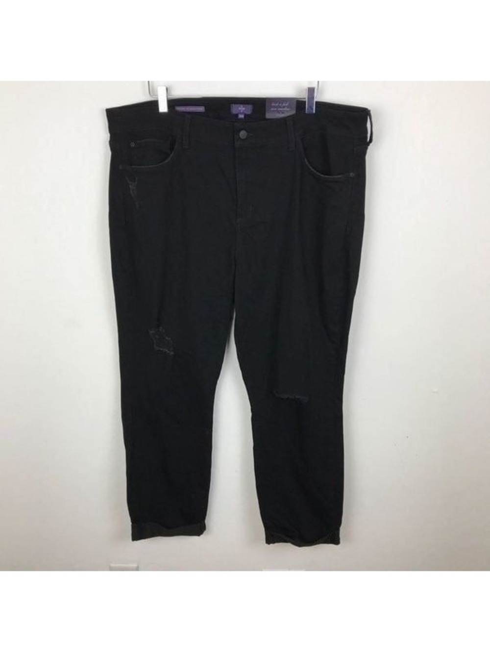 NYDJ Sylvia Black Boyfriend Jeans Minimalist Plus Size US 20